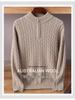 Men's Cashmere Pullover Sweater - 2022 Autumn/Winter, Loose Fit, Half High Neck, Plus Size, Solid Color Knitwear