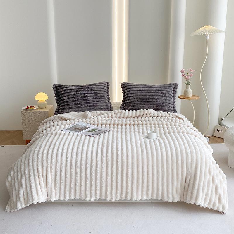 Pătură de aruncat Pătură gri cărbune Pătură super moale din lână pentru canapea Design cu nervuri Se spală bine