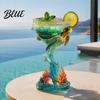 Lifelike Resin Carving Ornaments 3D Tropical Ocean Theme Glass Cup Art Parrot And Decorative Figures Turtle Design Colorful Drinkware for