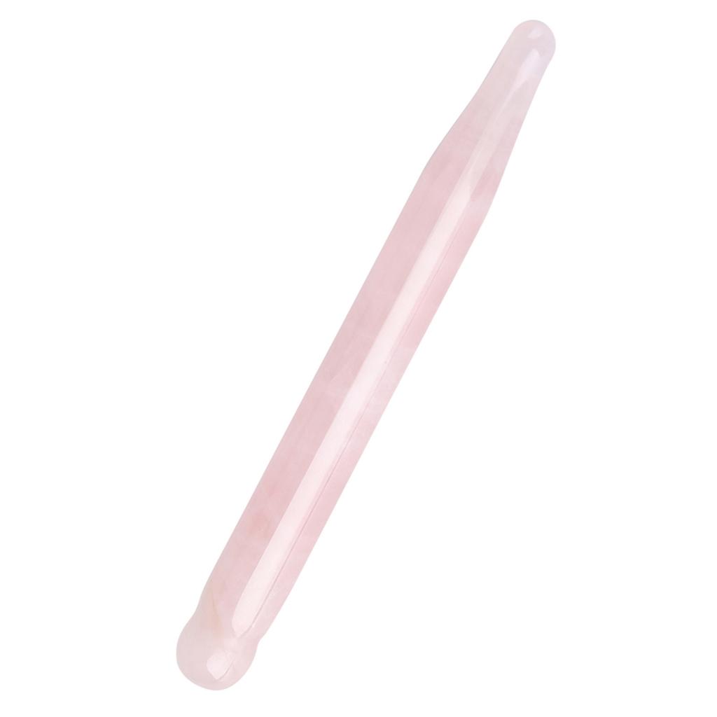 1PC Natural Stone Carving Polished Massage Health Relaxation   Stick(Pink Quartz)