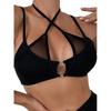 1011 new European and American solid color neck bikini sexy hot spring swimsuit women's beach swimsuit single top
