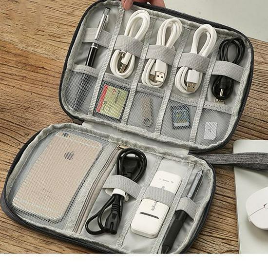 Portable Cable Digital Storage Bags Organizer USB Gadgets Wires Charger Power Battery Zipper Cosmetic Bag Case
