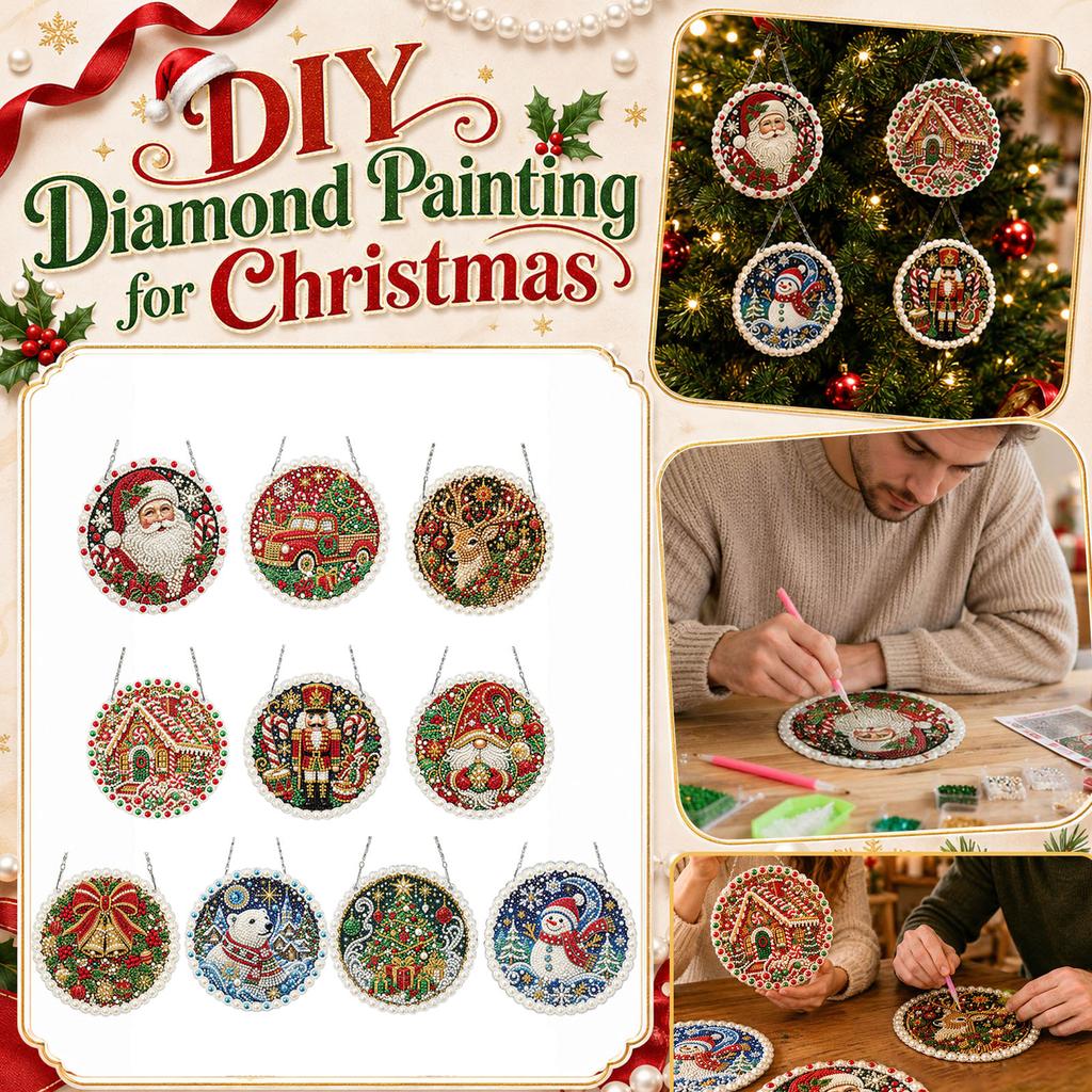 Round Kit Christmas Ornament Hanging Decor 1919