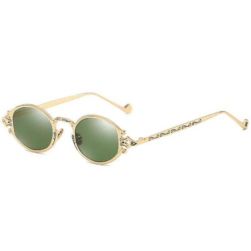 Brand Mens Womens Luxury Gold Metal Designer Sunglasses Oval Round Gothic Sunglasses Retro Vintage Steam Punk Sunglasses