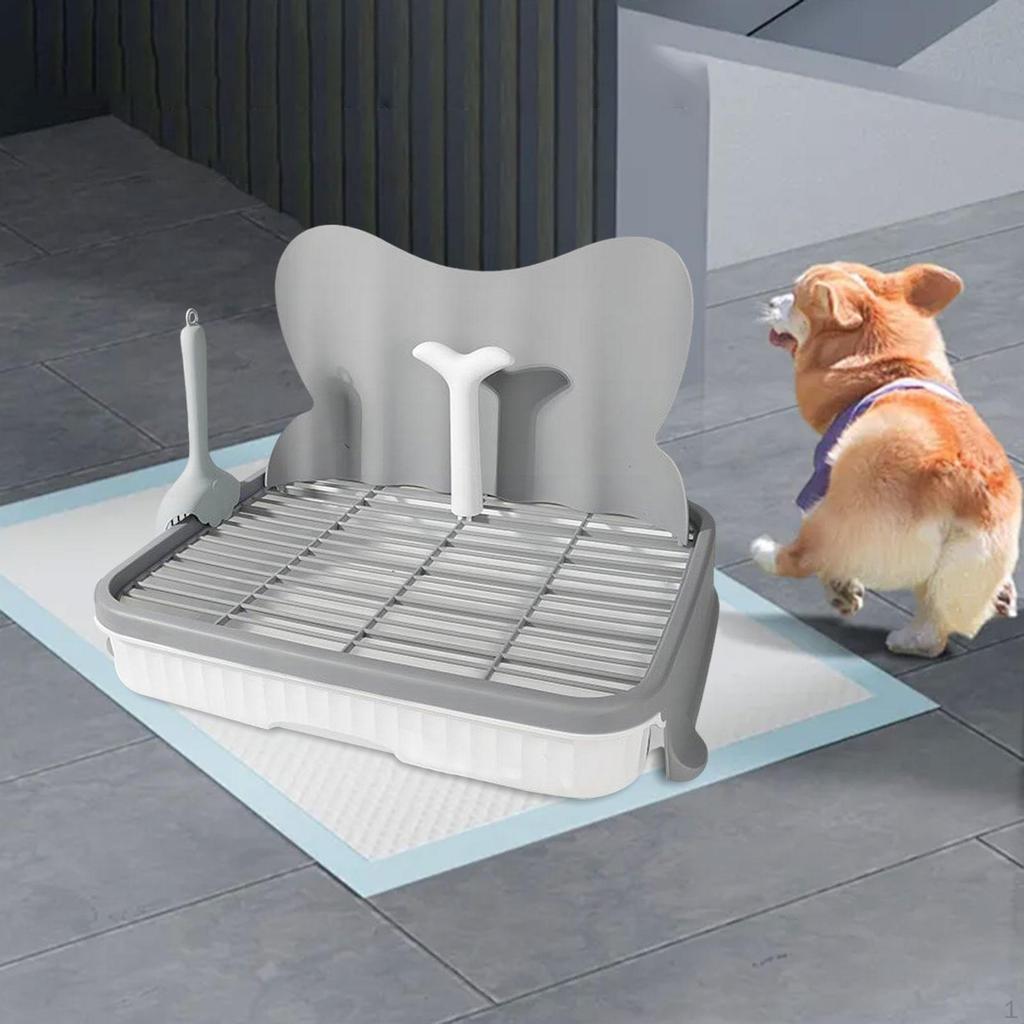 Dog Toilet Indoor Potty Tray Easy To Clean Sturdy with Guard Urinary Column Non Slip Grille for