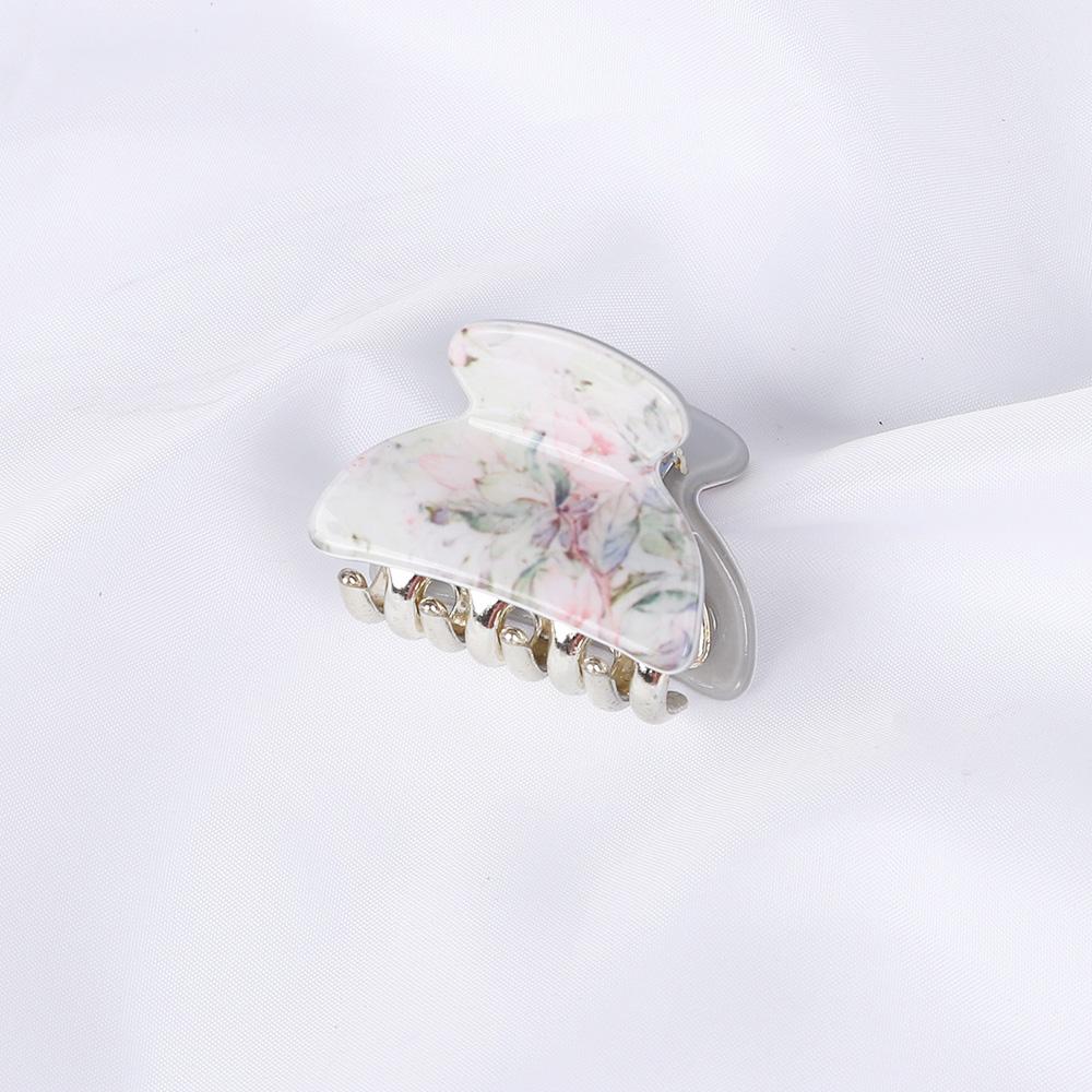 Acrylic Floral Sweet Small Hair Claw Clips Women Girls Plastic Print Crab Barrettes Clips Hair Clamps Hairpins Hair Accessories