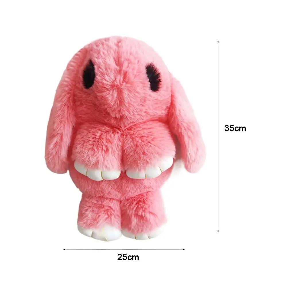 Cute Fluffy Rabbit Fur Pompoms Chain Bag Women Cartoon Rabbit Sling Bag Fluffy Bunny Shoulder Plush Backpack Girls Birthday Gift