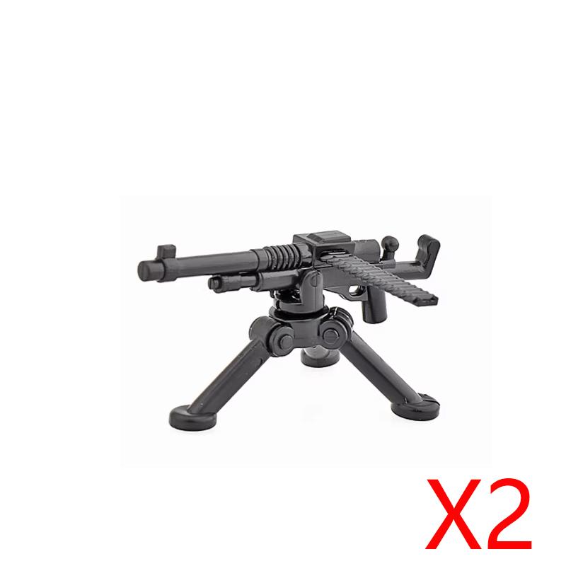 Army WWII Soldier Figure Armaments Brick Playset Gatling M2 Heavy Machine Aviation Gun NSV Bullet Chain Mortar ZB53 Toys Playsetss T12