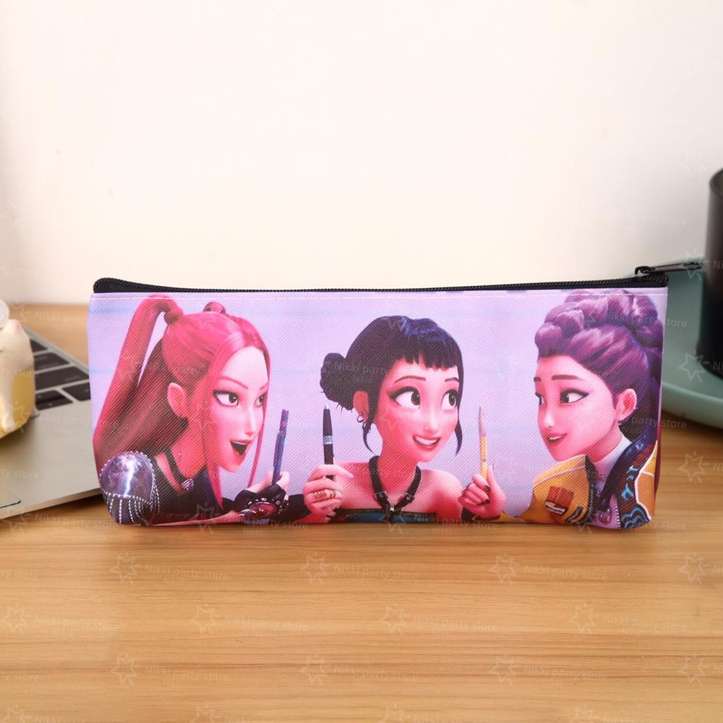 New Kpop Demon Hunter Pencil Case Cartoon Huntrix Pencil Bag Student Pen Pouch School Stationery Box Party Favors