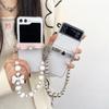 Transparent for Samsung Zflip 6 Phone Case for W24flip Flip Flip Flip Folding Screen Handheld Chain Bow Love