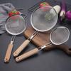 New Wooden Handle Stainless Steel Strainer Fine Mesh Easy To Clean Flour Filter Kitchen Colander