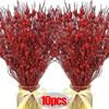10/1 Stück Weihnachten Glitzer Beerenstiel Künstliche Gold Silber Glitzernde Zweige Weihnachtsbaum Kranz Ornamente Party Dekorationszubehör
