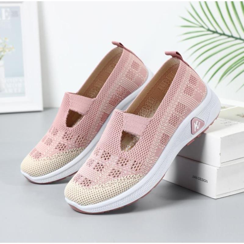 Móda Móda Duté Baleríny Ženy Jaro Podzim Prodyšné Síťované Platformové Tenisky Žena Protiskluzová Silná Podrážka Smíšená Barva Mokasíny Boty