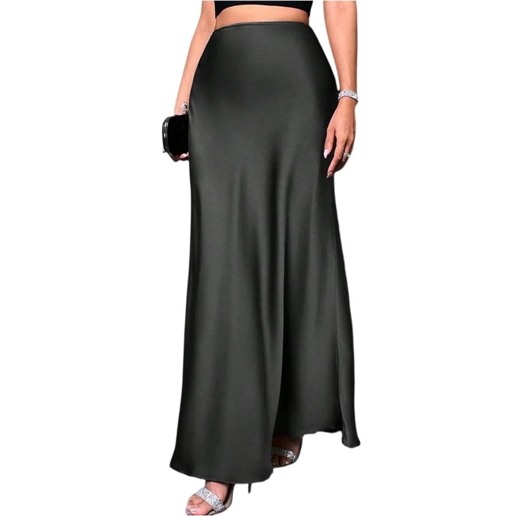 Women's Fashionable And Casual Design French Elegant Draped Satin Skirt