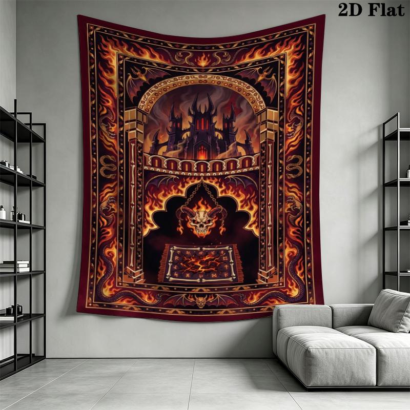 Demon Wall Tapestry Aesthetic Wall Hanging Printed Fabric Blanket Decorative Tapestries for Bedroom Living Room Home Decor