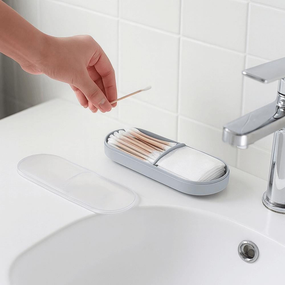 2Pcs Plastic Cotton Pad Storage Box Lightweight Jewelry Box Portable Cotton Swab Storage Box  Swabs