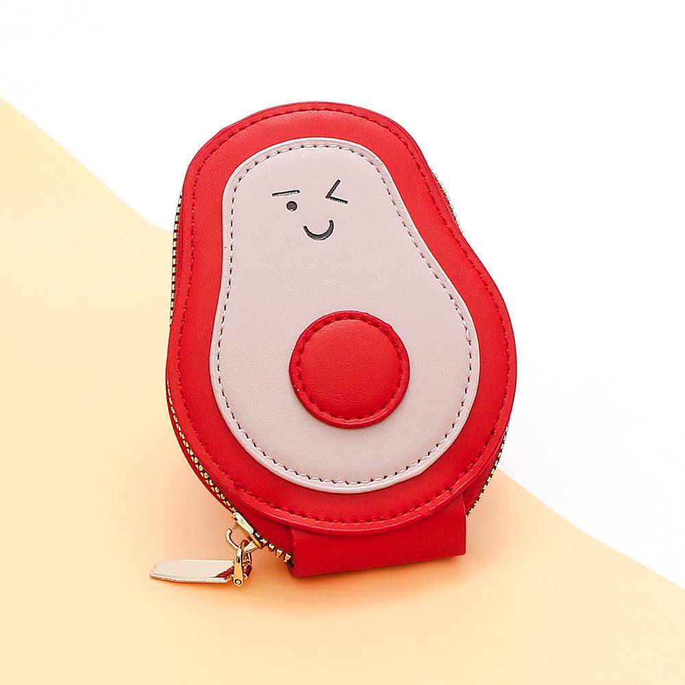 

Многослотовый держатель для ID-карты на молнии, милый дизайн «авокадо-гармошка» красный