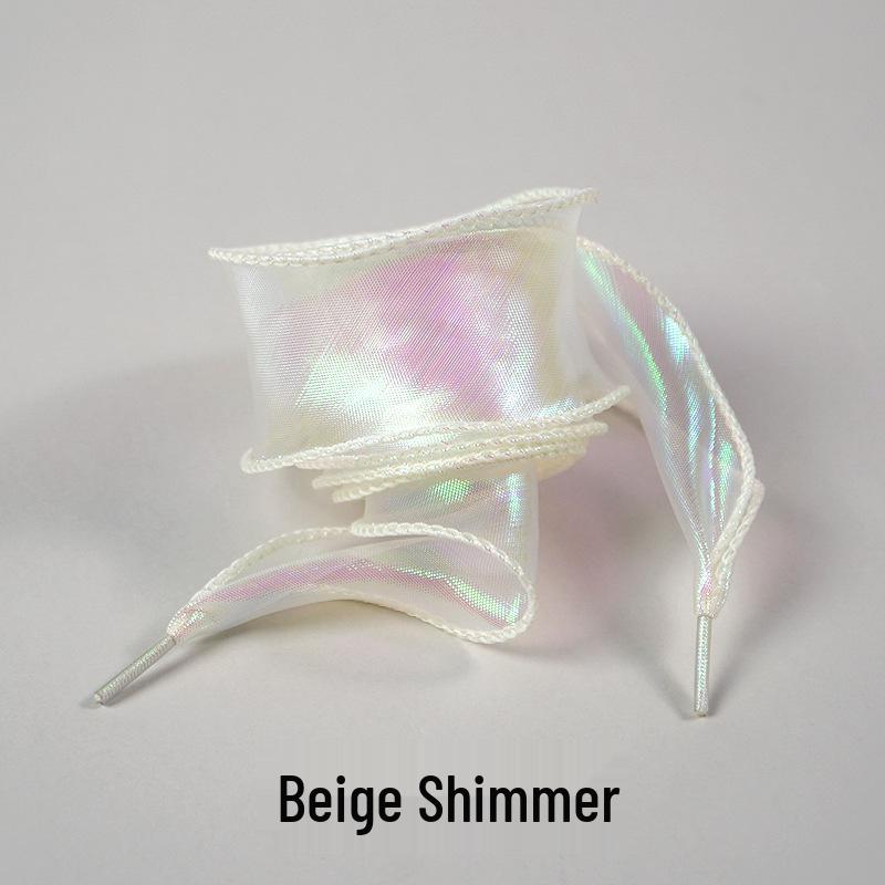 Fairy Wave Silk Chiffon Curly Shoelaces for German Trainers and Air Force One - Canvas Rope, 1 Pair