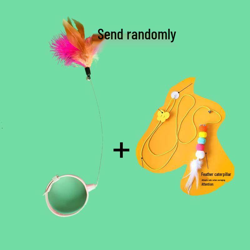 Interactive Feather Cat Teaser with Bell & Collar