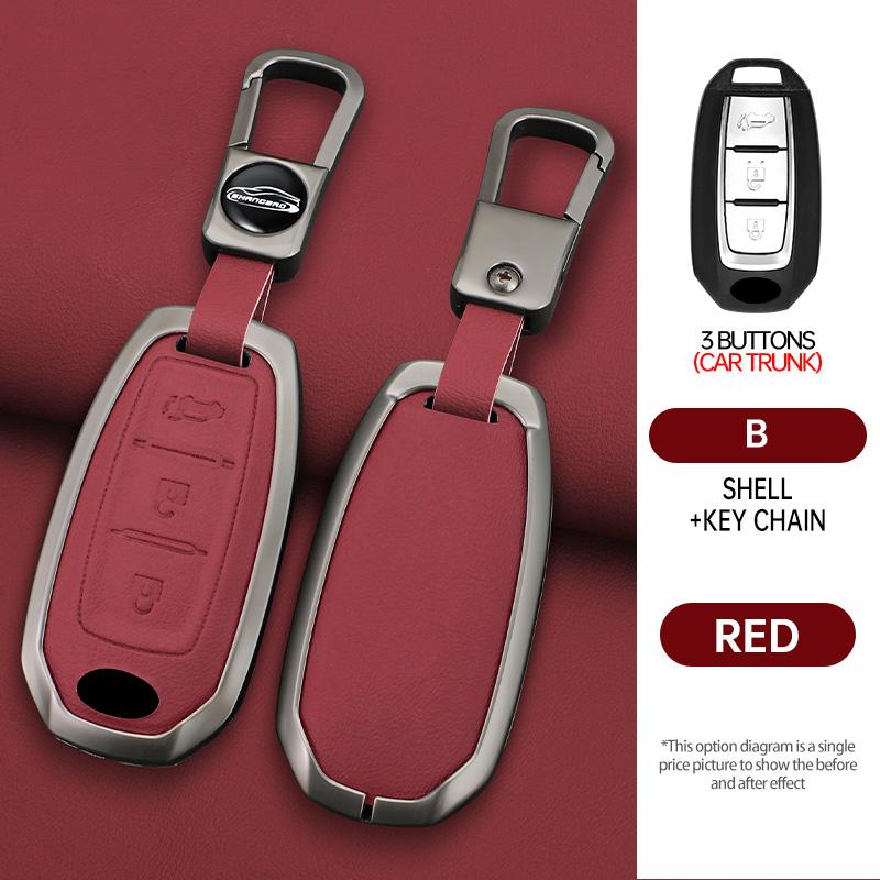 For Infiniti Q50 Q60 Qx50 Qx55 Qx60 Q70L Zinc Alloy Leather Car Full Key Case Cover Smart Remote Keychain Accessories