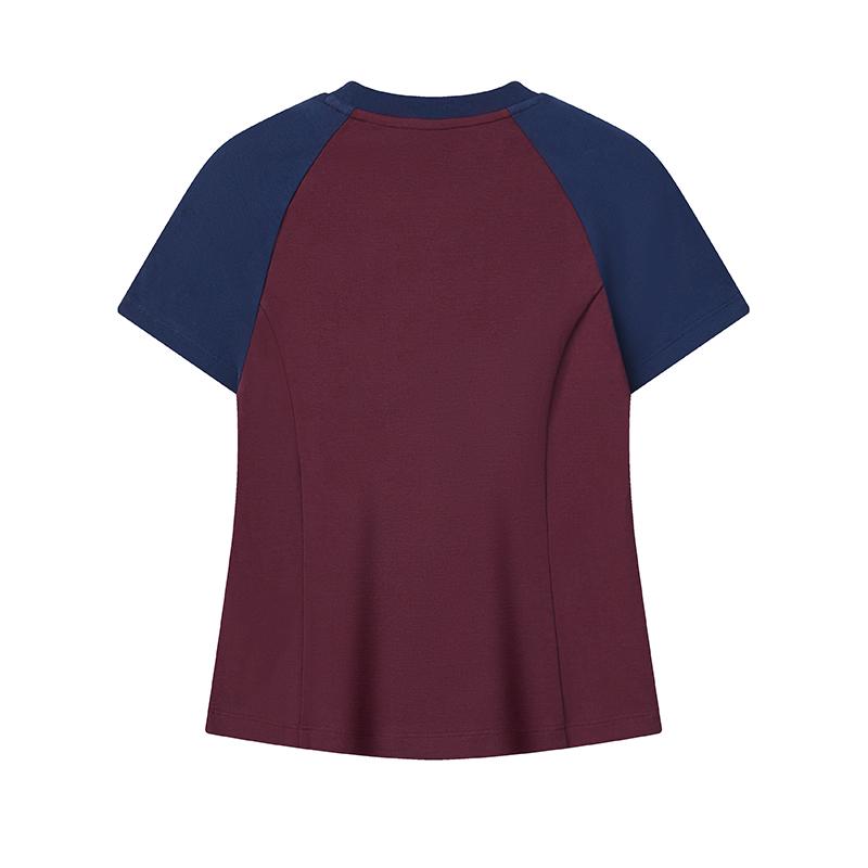 FILA Original Classic Slim Fit Round Neck Knitted Short Sleeve T-Shirt Women Tops F11W619101F-PU