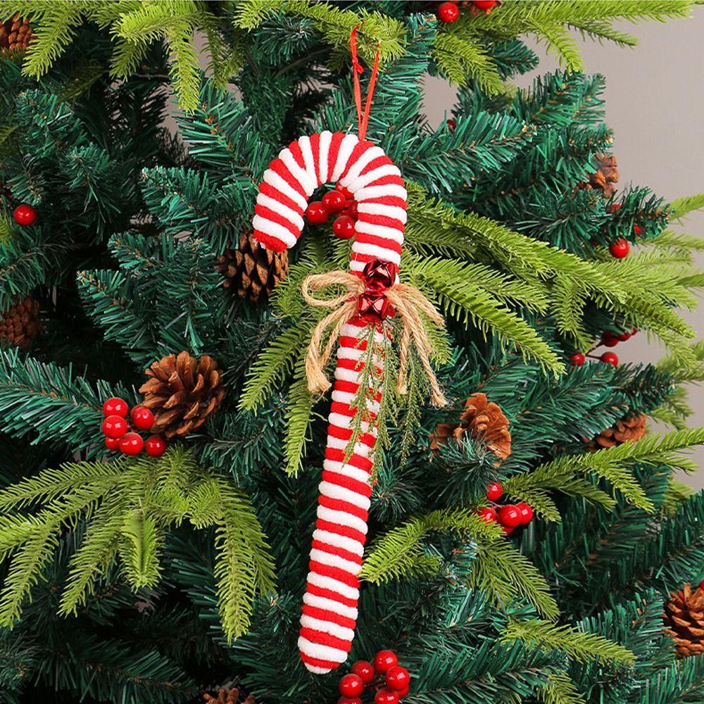 Cartoon Hanging Candy Cane Ornaments Funny Plush Cane Candy Candy Christmas Cane  Party Favors
