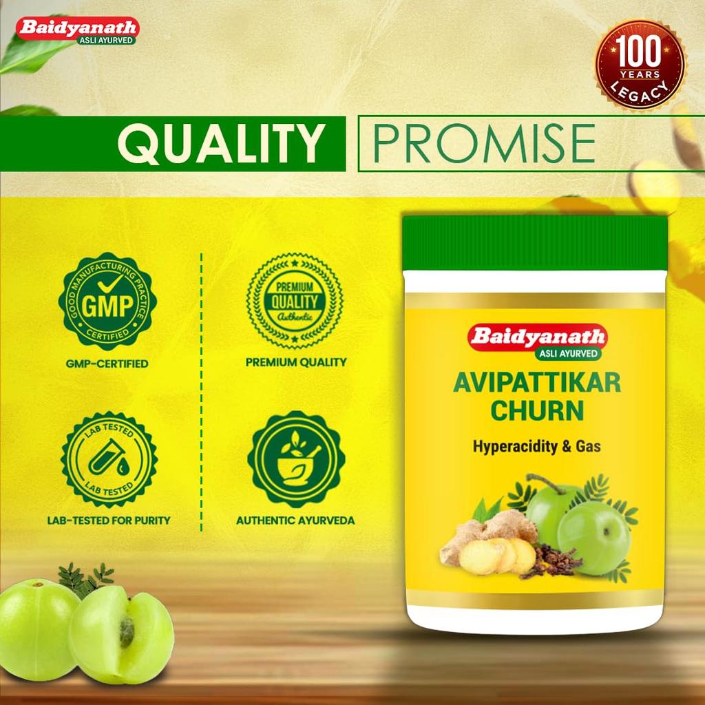 Baidyanath Avipattikar Churna 100g Pack of 1 - Herbal Digestive Powder for Indigestion Relief