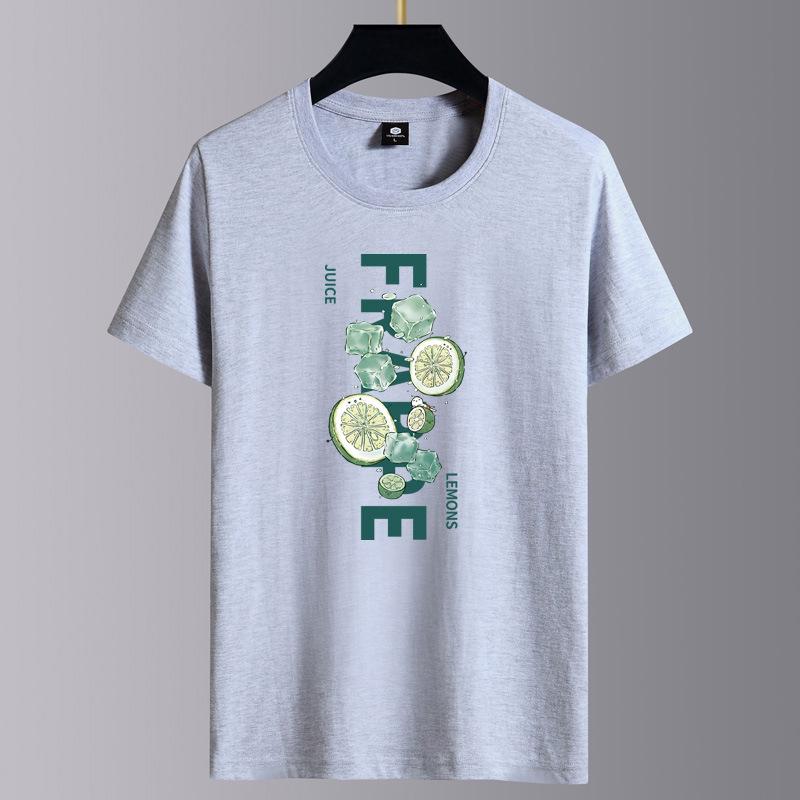 

Мужская хлопковая летняя футболка с коротким рукавом - свободный модный топ XXL