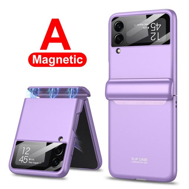 Pouzdro s magnetickým pantem pro Samsung Galaxy Z Flip 4 Full Protector Case s filmovým krytem objektivu fotoaparátu Pro Samsung Galaxy Z Flip 4 Case