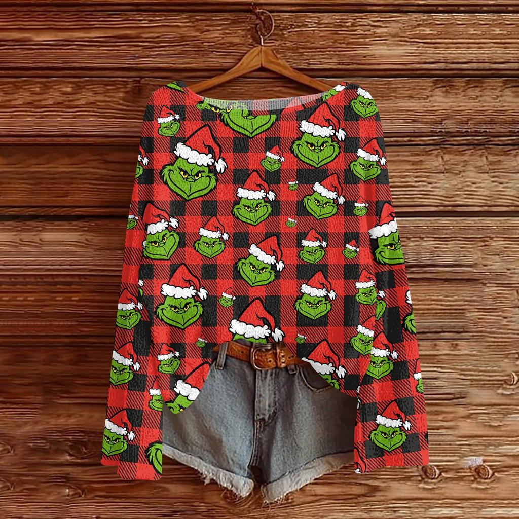 Christmas Sweatshirts For Women Knit Sweater Cute Shirt Fall Crewneck Pullover Tops