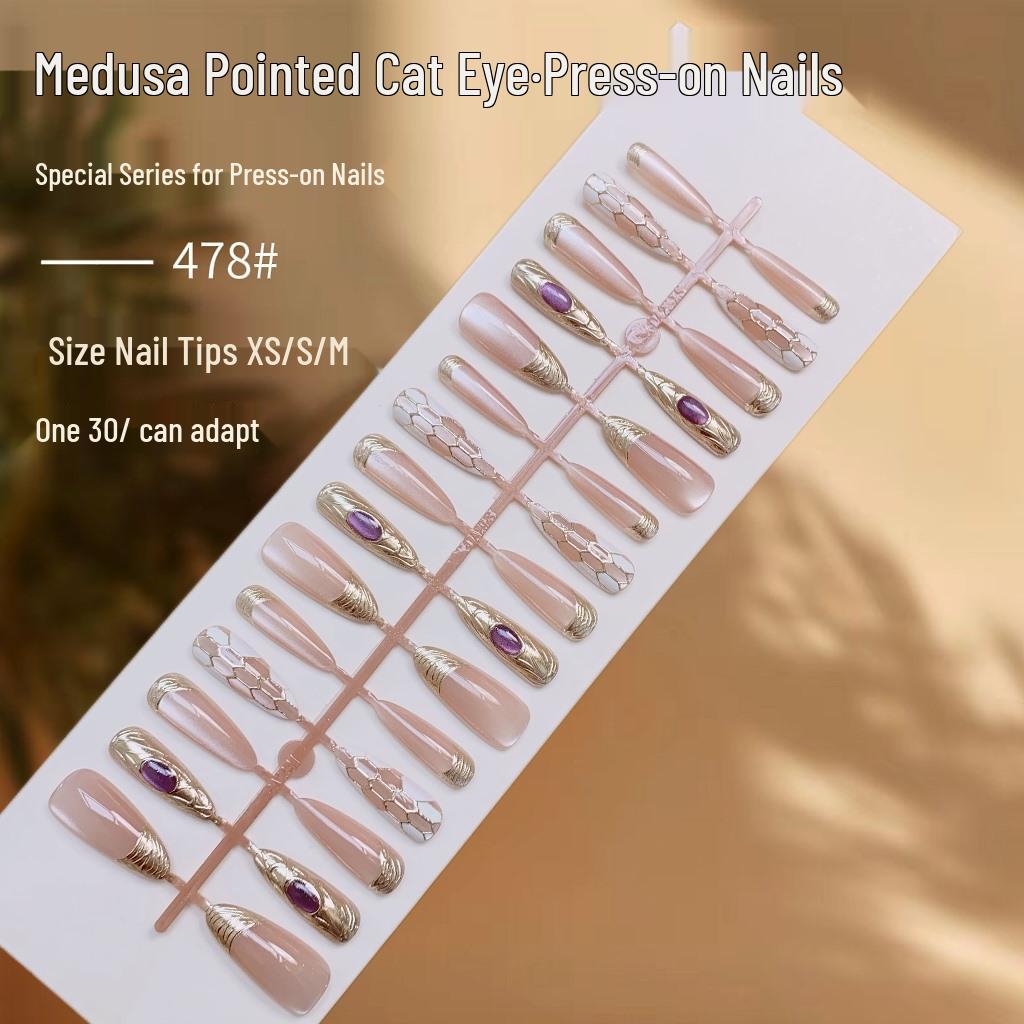 

Handmade Cat Eye Magic Mirror Manicure: High-End Wearable Gem Nails