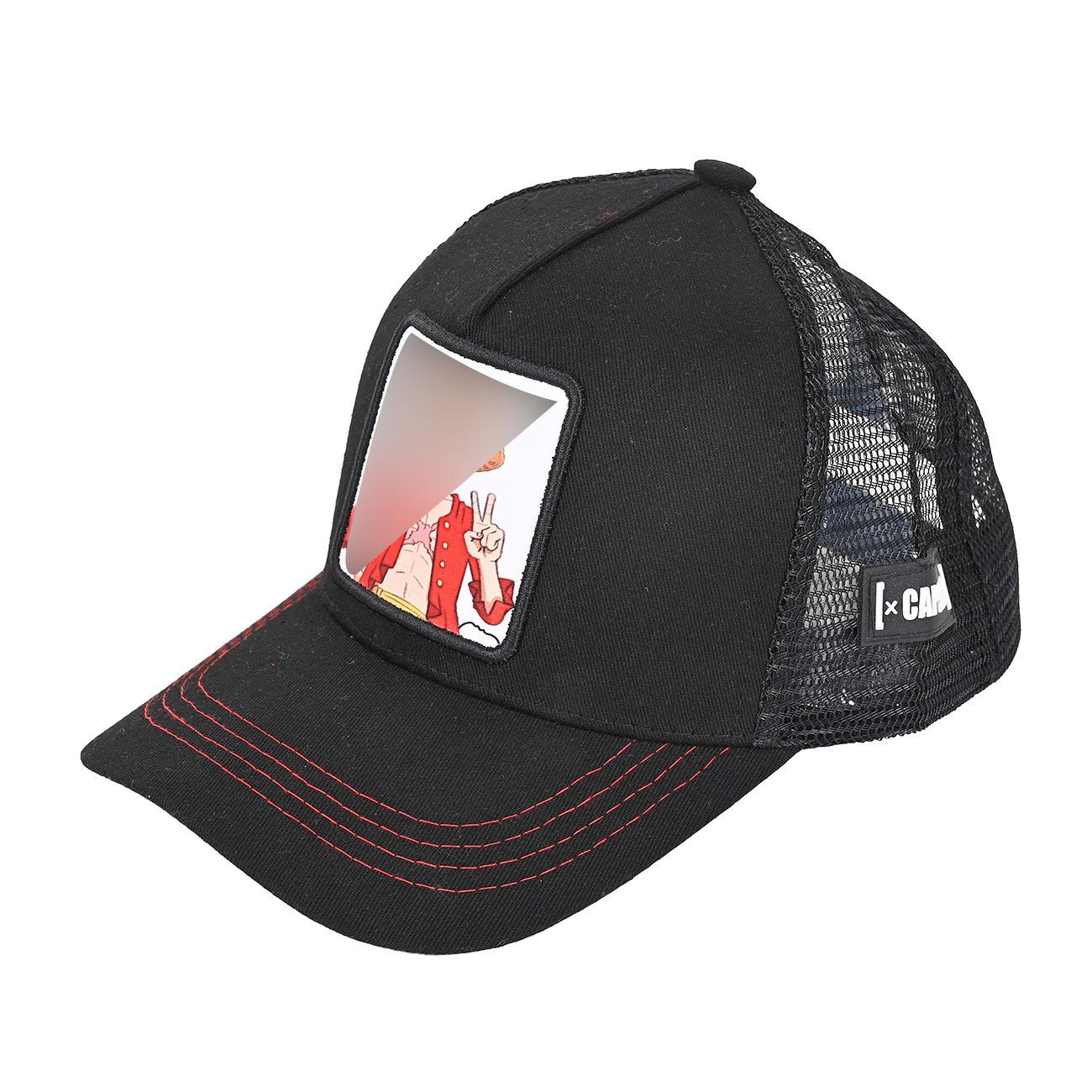 Summer Anime Mesh Baseball Cap, American Style Mesh Sun Hat, Unisex Fashion Minimalist Hat, Wide Brim Sun Protection adjustable