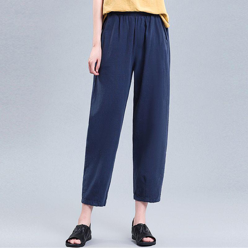 

2026 Yellow High Waist Cropped Carrot Pants - Slimming, Versatile, Casual Summer Wear for Women M (70-80 jin)
