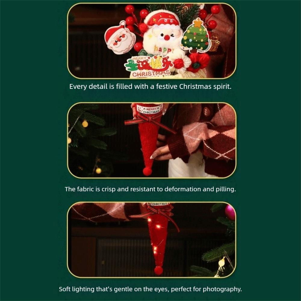 Ribbon Bow Christmas Bouquet Cone Shaped Candy Cone Bouquet Gift for Girlfriend