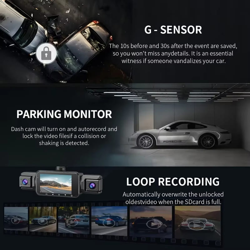 2025 Nouvelle Caméra de Tableau de Bord 4 Canaux Caméra de Conduite avec WiFi 1080P Avant Gauche Droite Arrière Vision Nocturne Enregistrement en Boucle Boîte Noire Accessoires de Voiture
