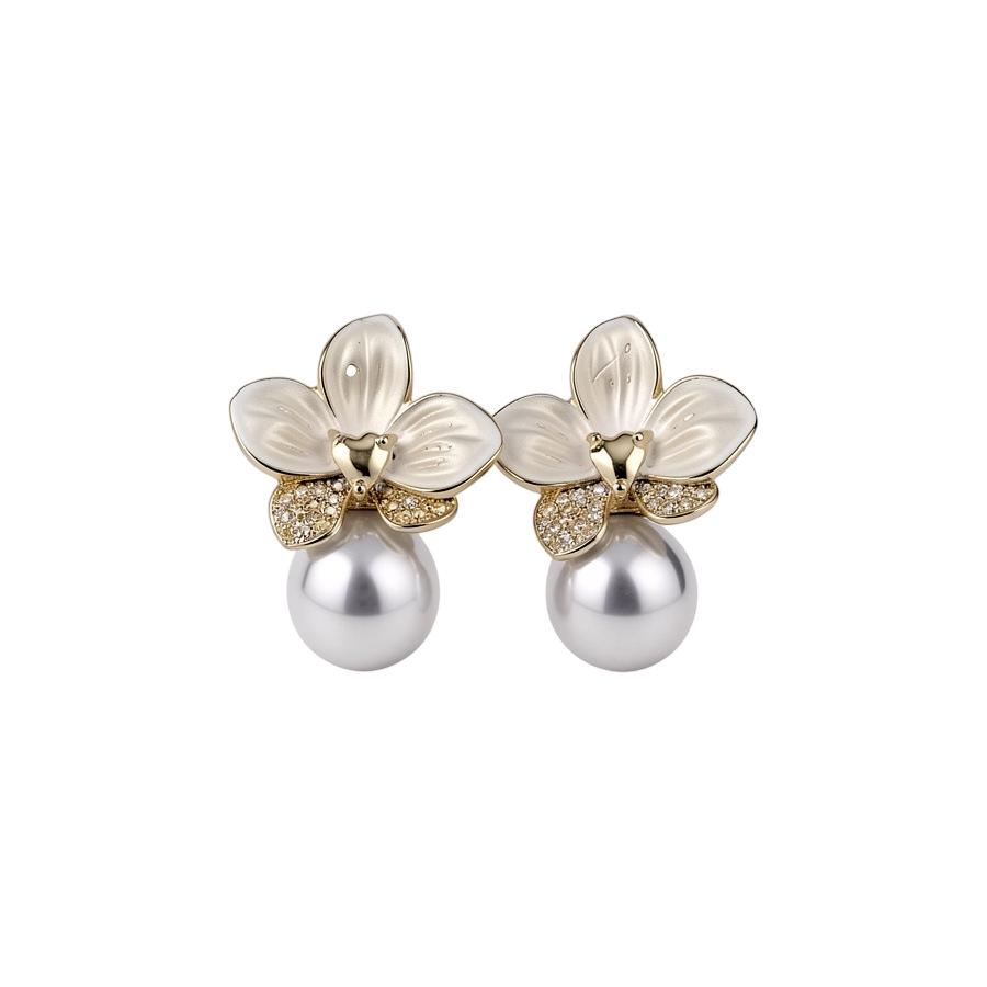 Silver Needle Pearl Drip Flower Earrings - Stylish Petal Studs with High-End Feel