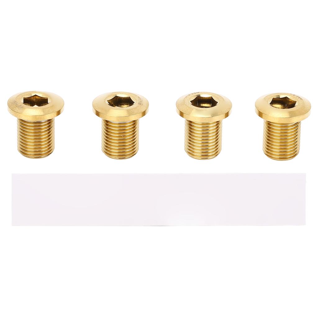 4pcs Bike Chainring Screw Gold Metal CNC Processed Anti Loosening Road Bike Chainwheel Screw for