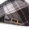 Dopamine Style Plaid Beret Hat Lattice Flat Peaked Cap Elegant Lattice Sun Hat  Travel
