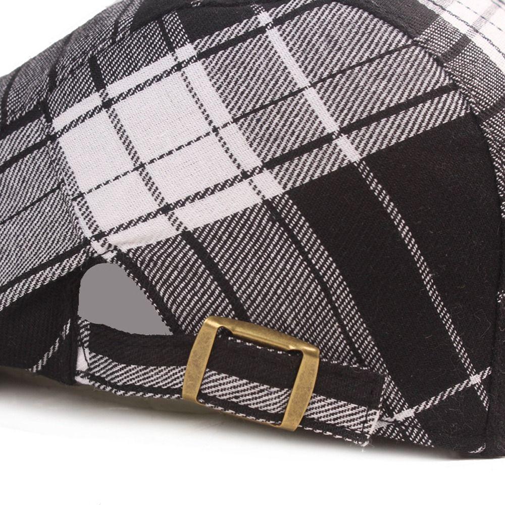 Dopamine Style Plaid Beret Hat Lattice Flat Peaked Cap Elegant Lattice Sun Hat  Travel