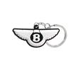 Creative 3D Soft Rubber Keychain Keyring Car Key Chain Ring For Bentley Flying Spur Continental GT Bentayga Mulsanne Accessories