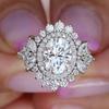 Luxury European and American Fashion Ring Women, Luxurious Temperament Crown Couple Ring, Two Sets of High-end Rings
