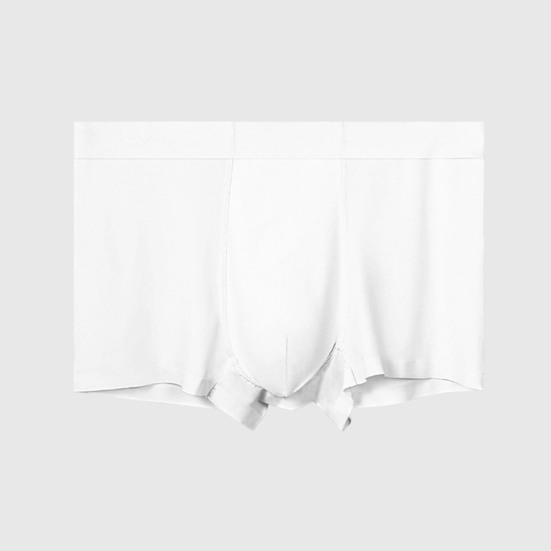 Men Boxer Underwear Mid-rise Elastic Waistband Solid Color Shorts Briefs Solid Color Ice Silk Summer Panties Daily Wear