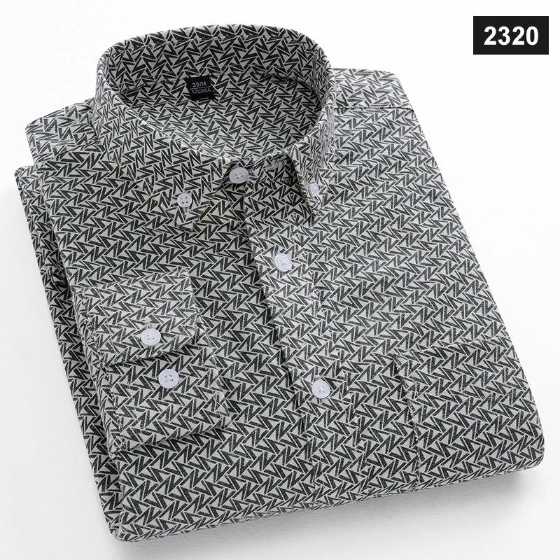 Men Cotton Oxford Striped Casual Long Sleeve Shirts New Fashion Businessman Office Daily Classic Men Top Clothing Dress Regular