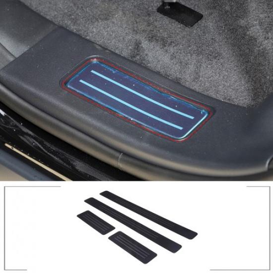 Black Steel Inner Door Sill Strip Trim For Land Rover Discovery 5 LR5 2017-22