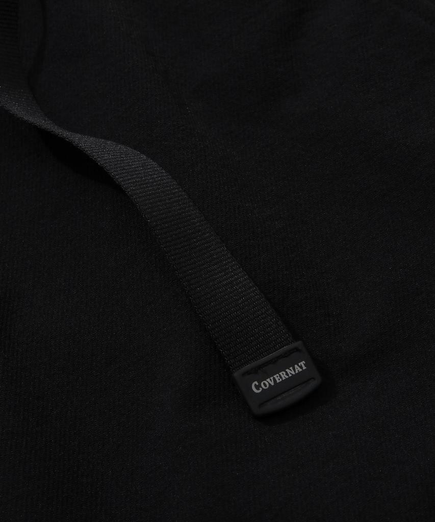 COVERNAT White Brushed Synthetic Fiber Regular Fit Pants Black
