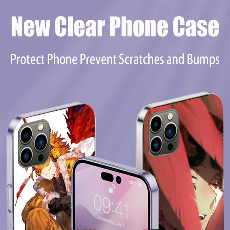 Anime MHA Hawks BNHA Phone Case For Iphone 17 Air 15 Pro 14 Plus 16 Pro Max 17E 16E 12 13 Mini 11 Cover Cute Fundas