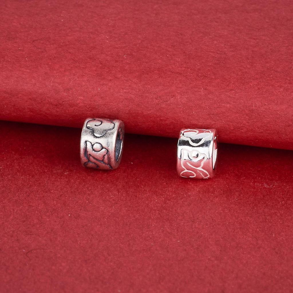 Sterling Silver Ruyi Cloud Spacer Beads, Large Hole Round Jewelry Accessories for DIY Necklace