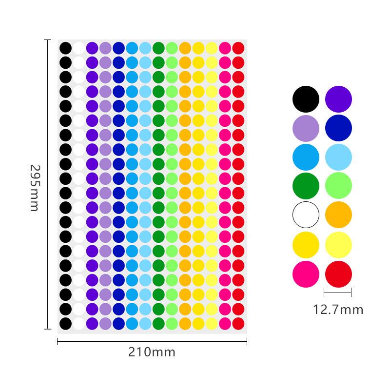19mm Round Waterproof Self-Adhesive Color Dot Labels for Identification and Classification