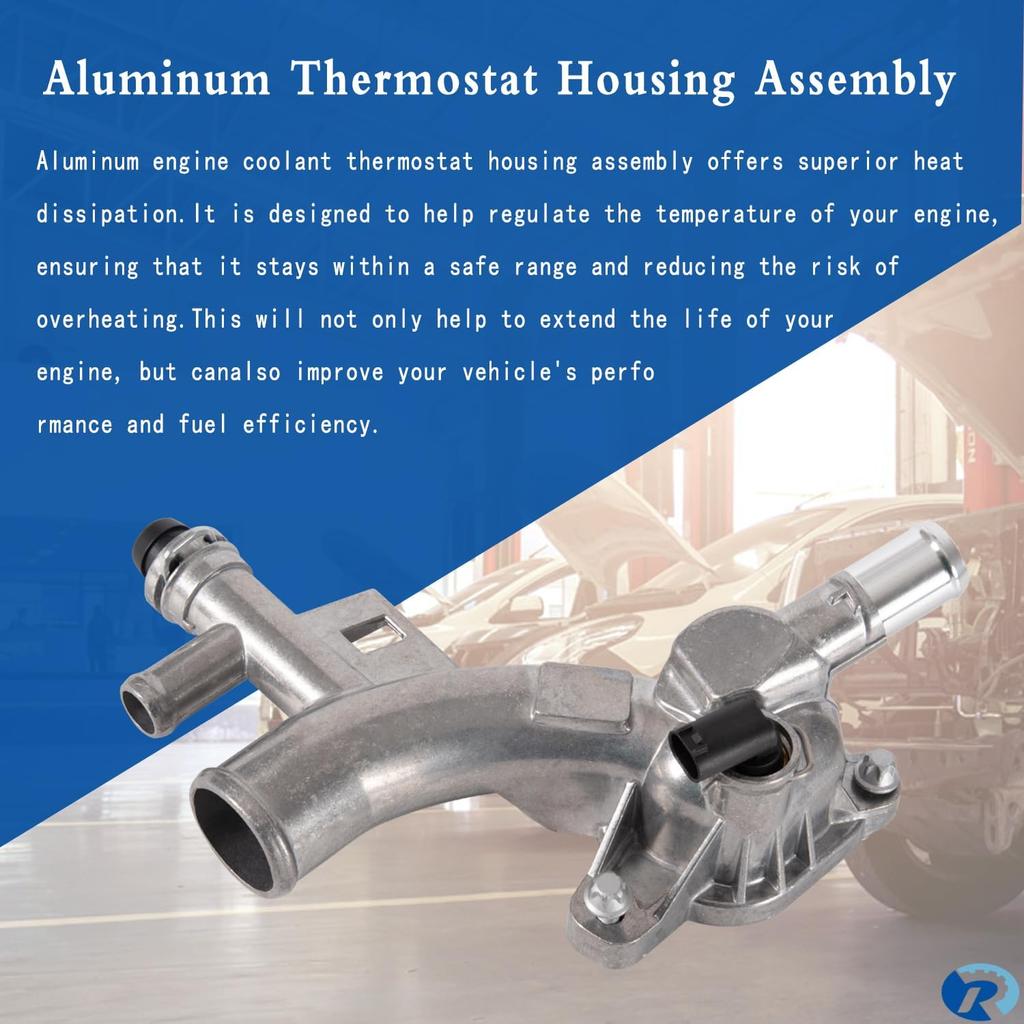 Engine Coolant Housing Water Outlet Aluminum With Hoses - Repalcement For Chevy Cruze, Sonic, Trax And Buick Encore 1.4L - Replaces 25193922,