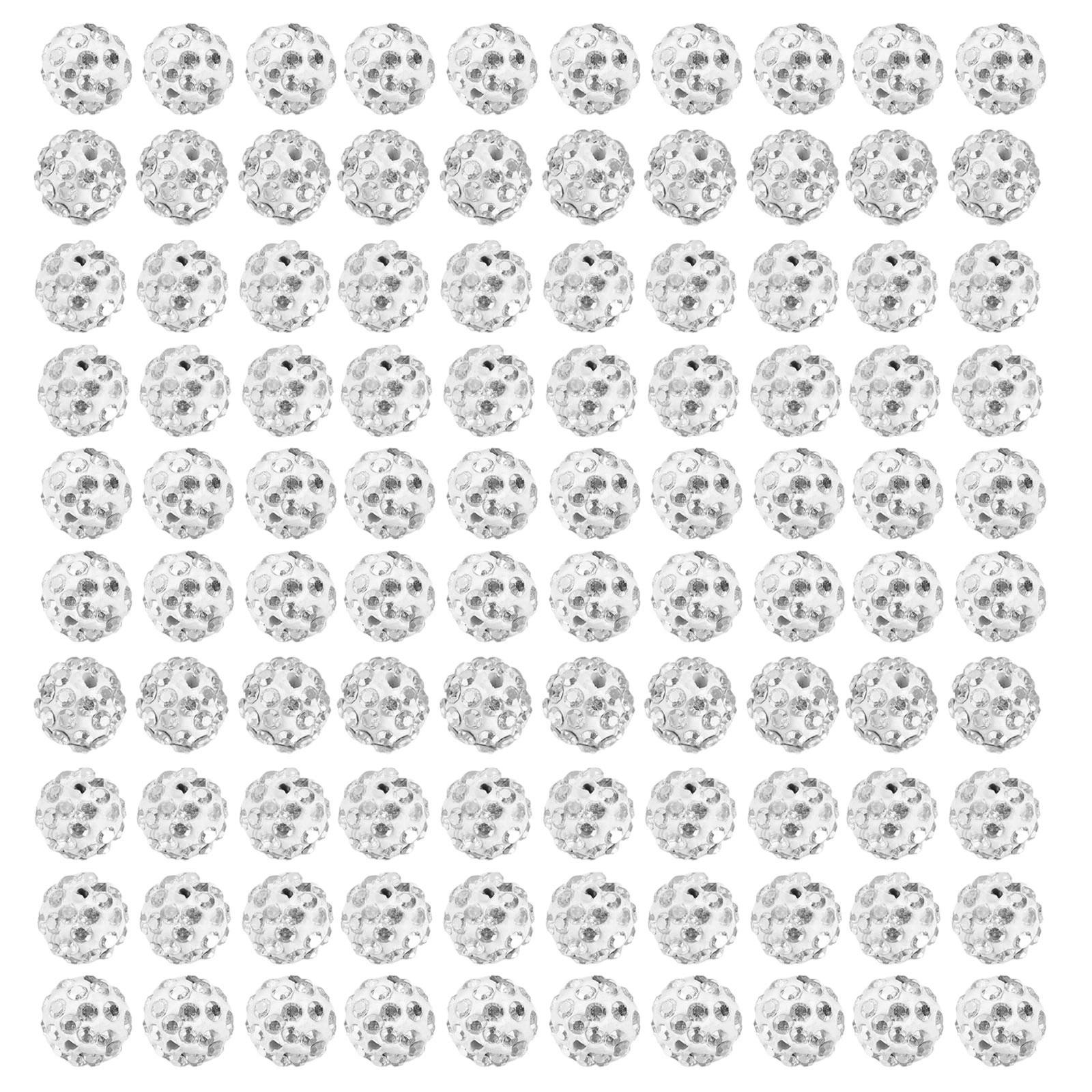 

Набор из 100 штук 10 мм сверкающих хрустальных бусин Мягкие и податливые глиняные бусины-диско-шары Бусины-стразы для аксессуаров ручной работы 10